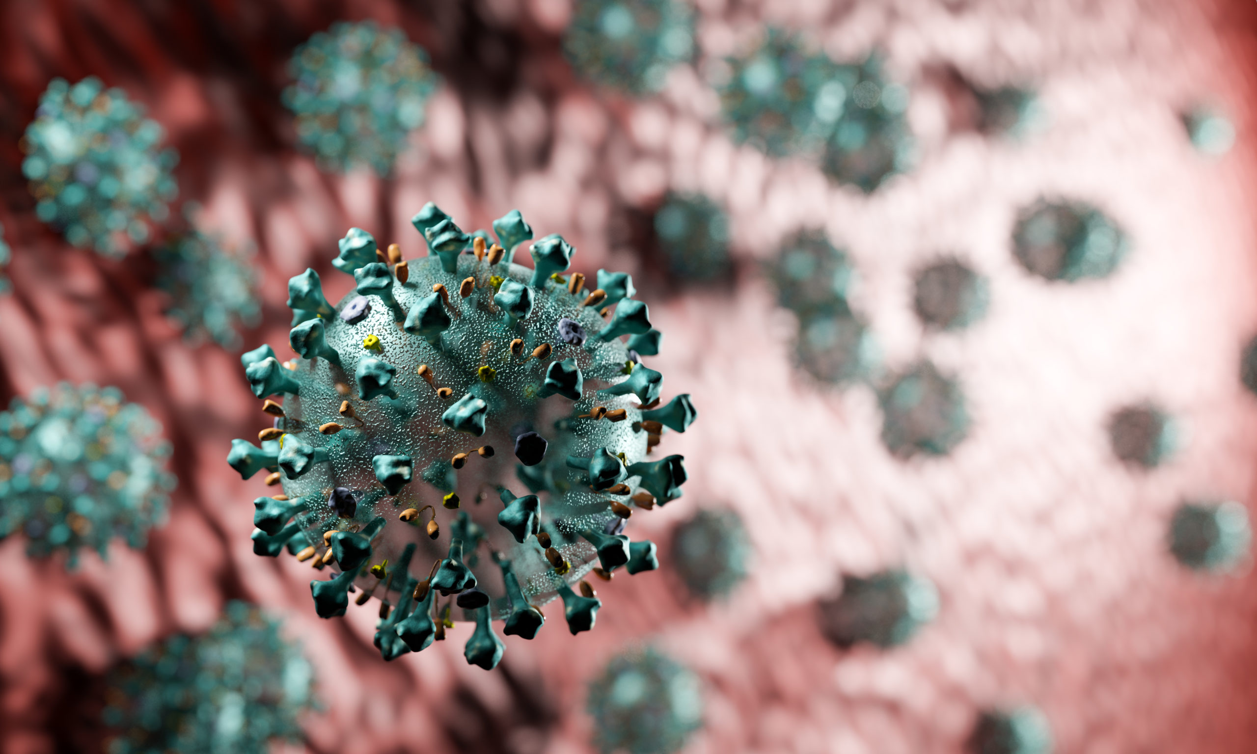 Coronavirus attack in microscopic view. Virus from Wuhan